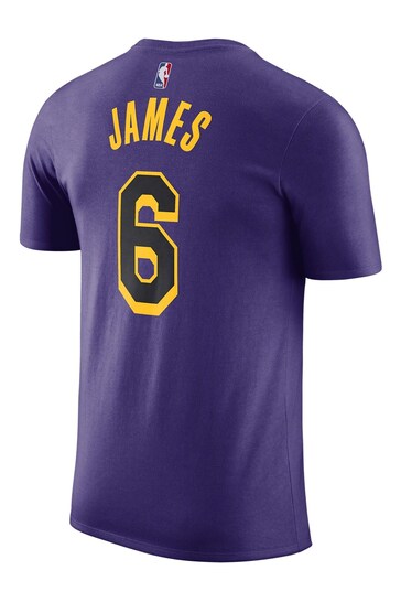 Nike Purple Fanatics Los Angeles Lakers Jordan Statement Name & Number T-Shirt - LeBron James