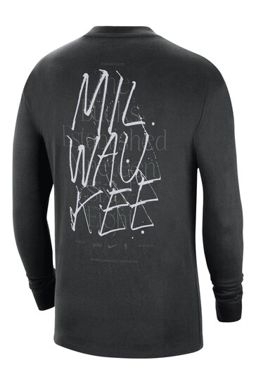 Nike Black Fanatics Milwaukee Bucks Nike Max 90 1 Long Sleeve T-Shirt