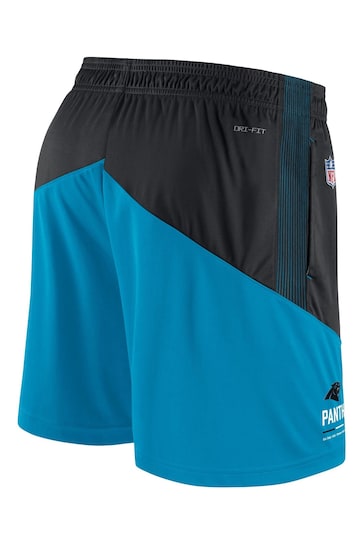 Nike Blue NFL Fanatics Carolina Panthers On-Field Sideline Dri-Fit Knit Shorts