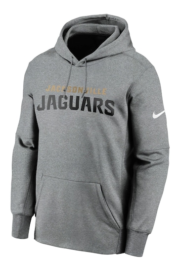Nike Grey NFL Fanatics Jacksonville Jaguars Prime Wordmark Therma Pullover Hoodie