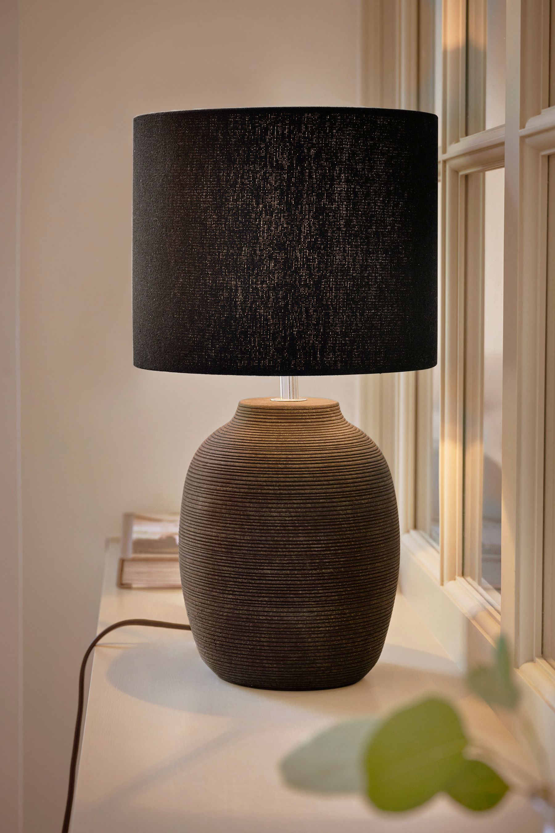 Black stone table lamp deals