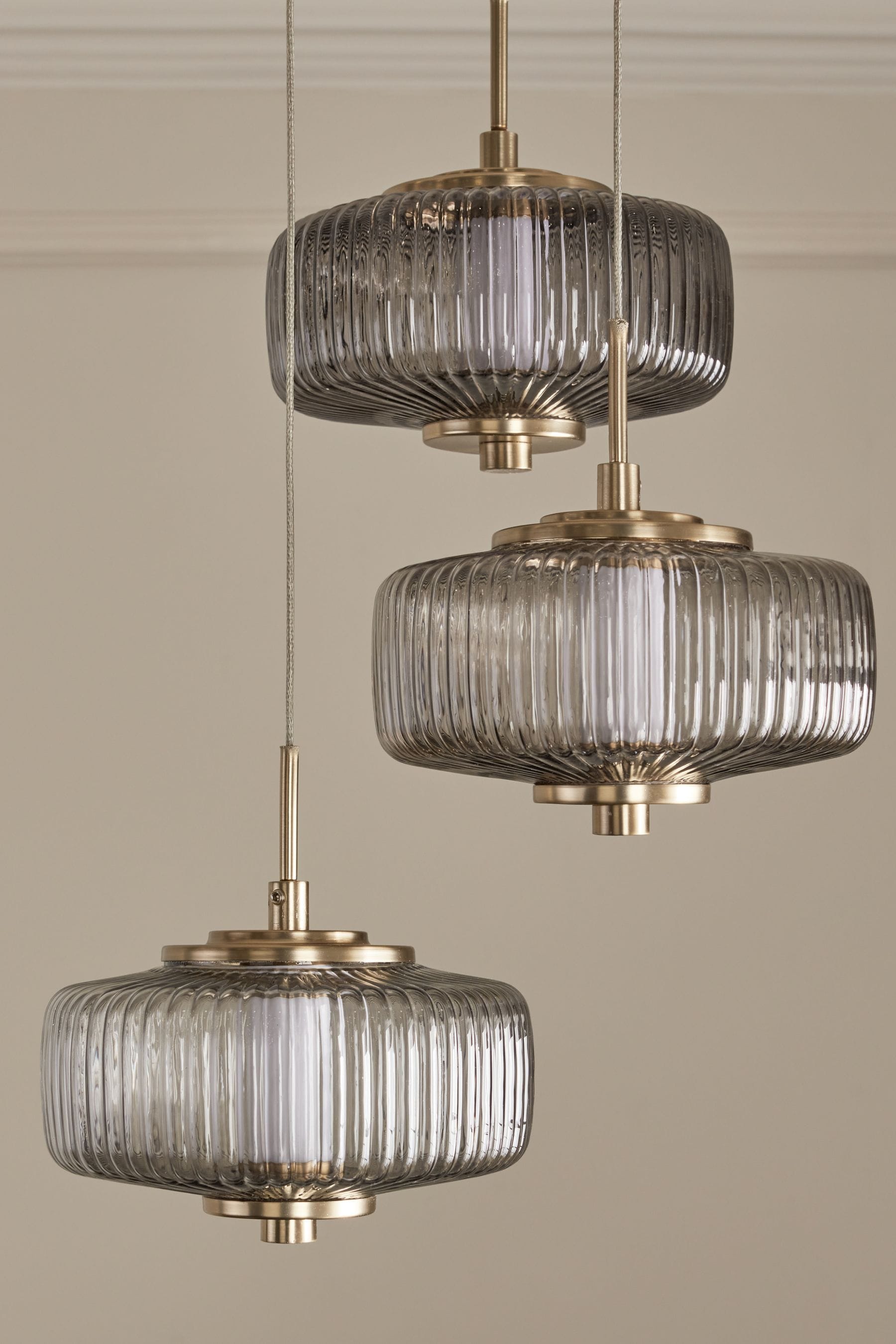 Grey Matteo 3 Light Cluster Pendant Ceiling Light