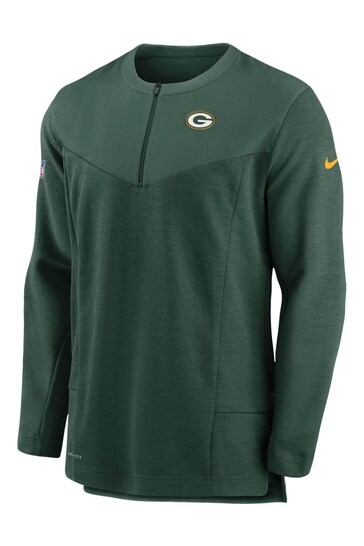 Nike Green NFL Fanatics Green Bay Packers Coaches Half Zip Jacket