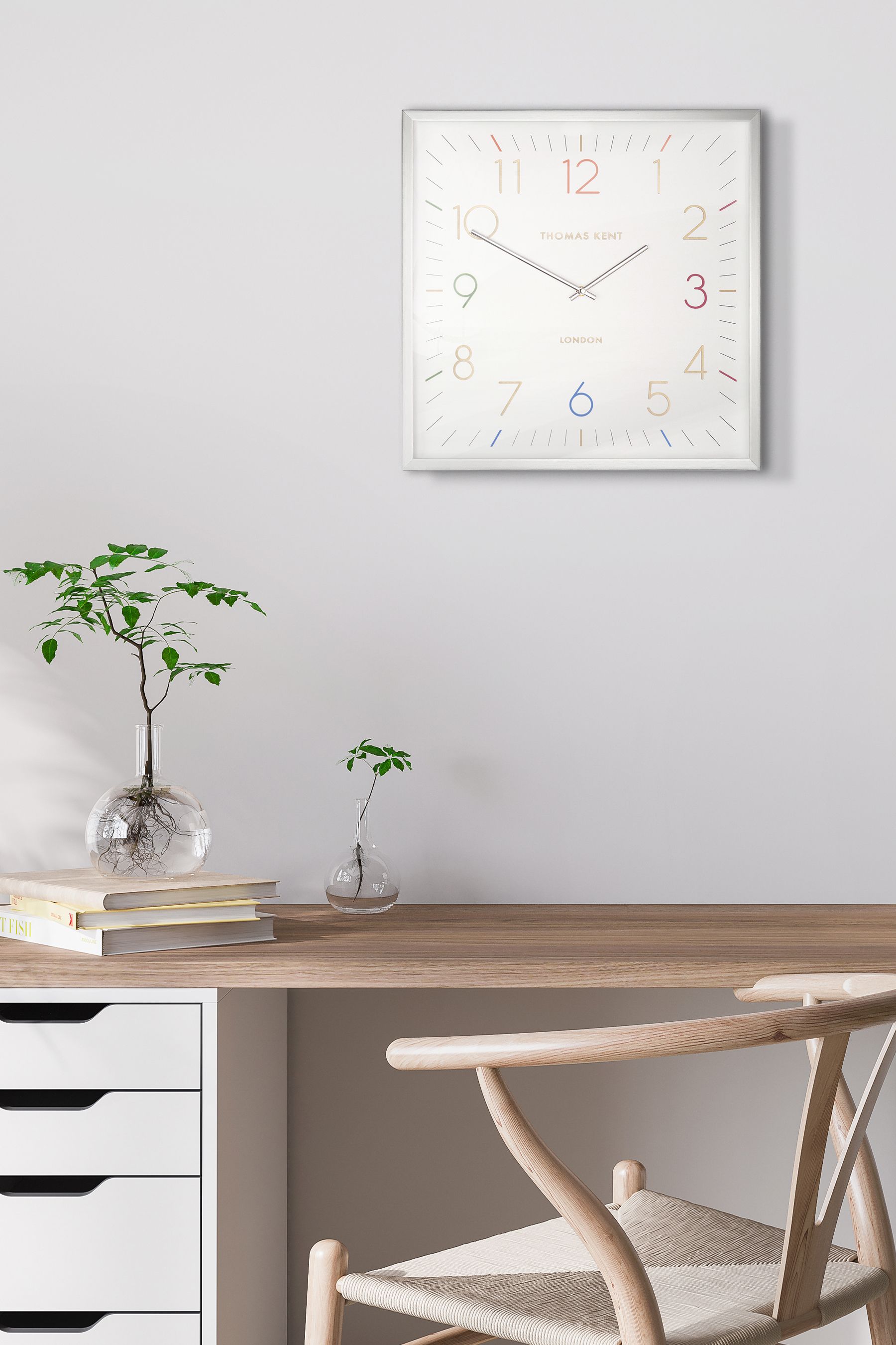 Buy Thomas Kent Clocks Silver Editor Sterling Large Wall Clock from the