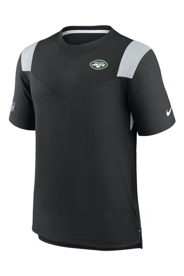 Nike Black NFL Fanatics New York Jets Sideline Nike Dri-FIT Player Short Sleeve Top