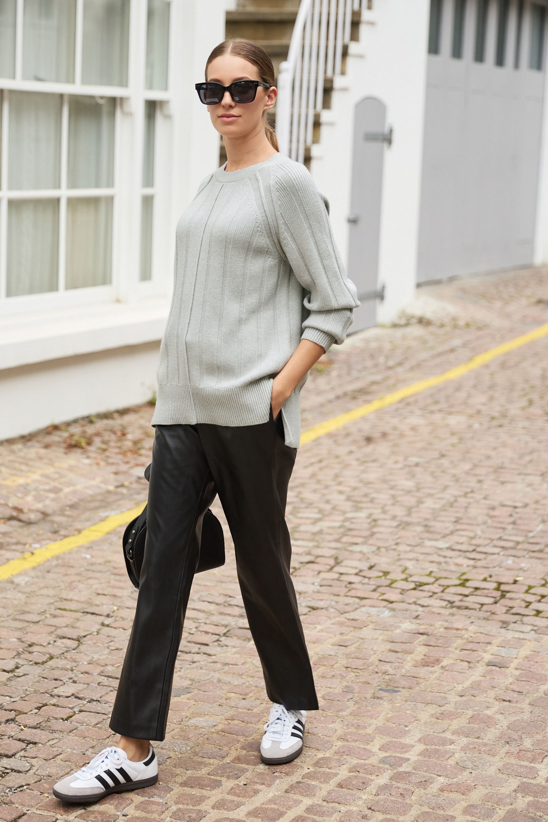 Buy Grey Ribbed Crew Neck Jumper from the Next UK online shop