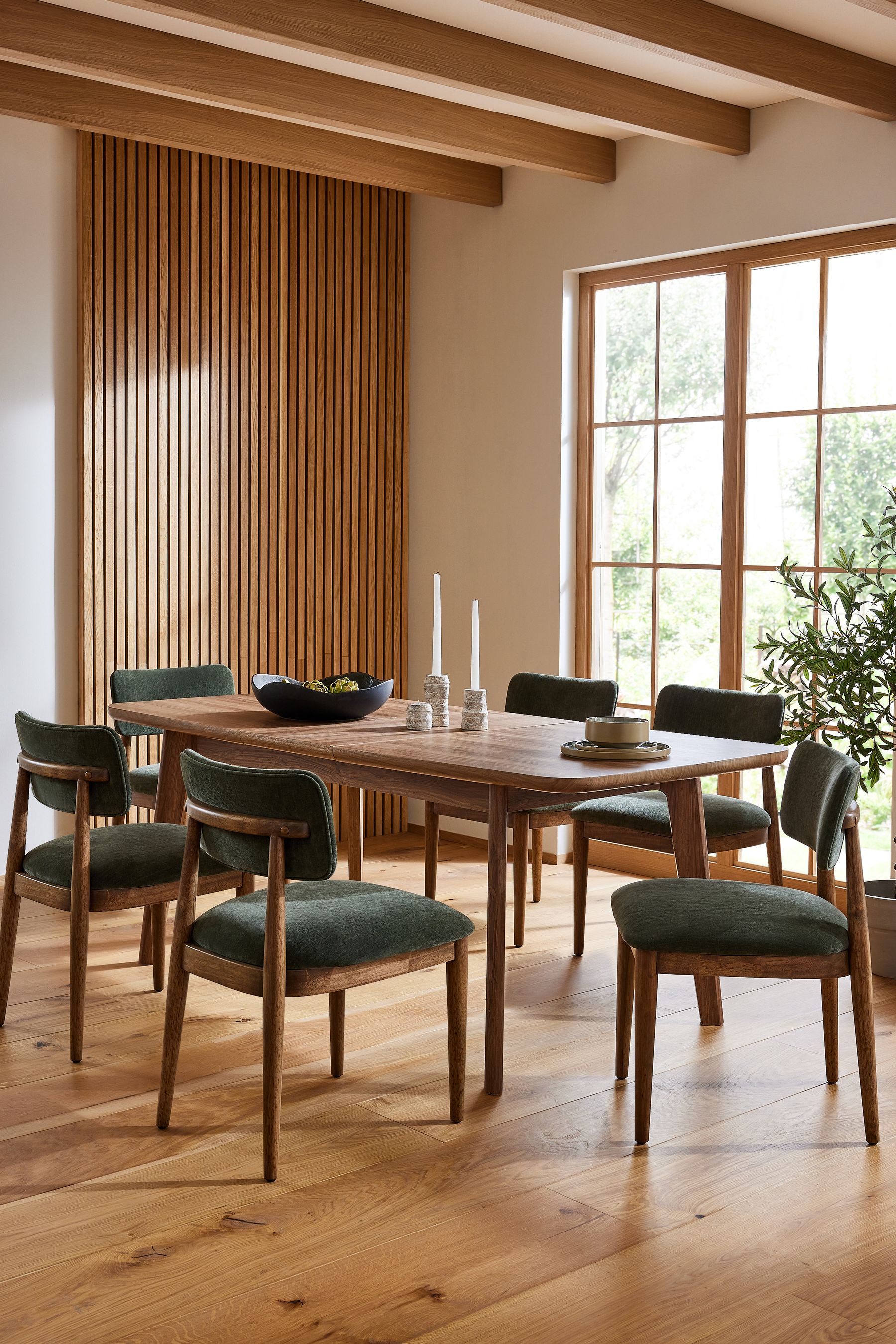 Walnut effect shop dining table