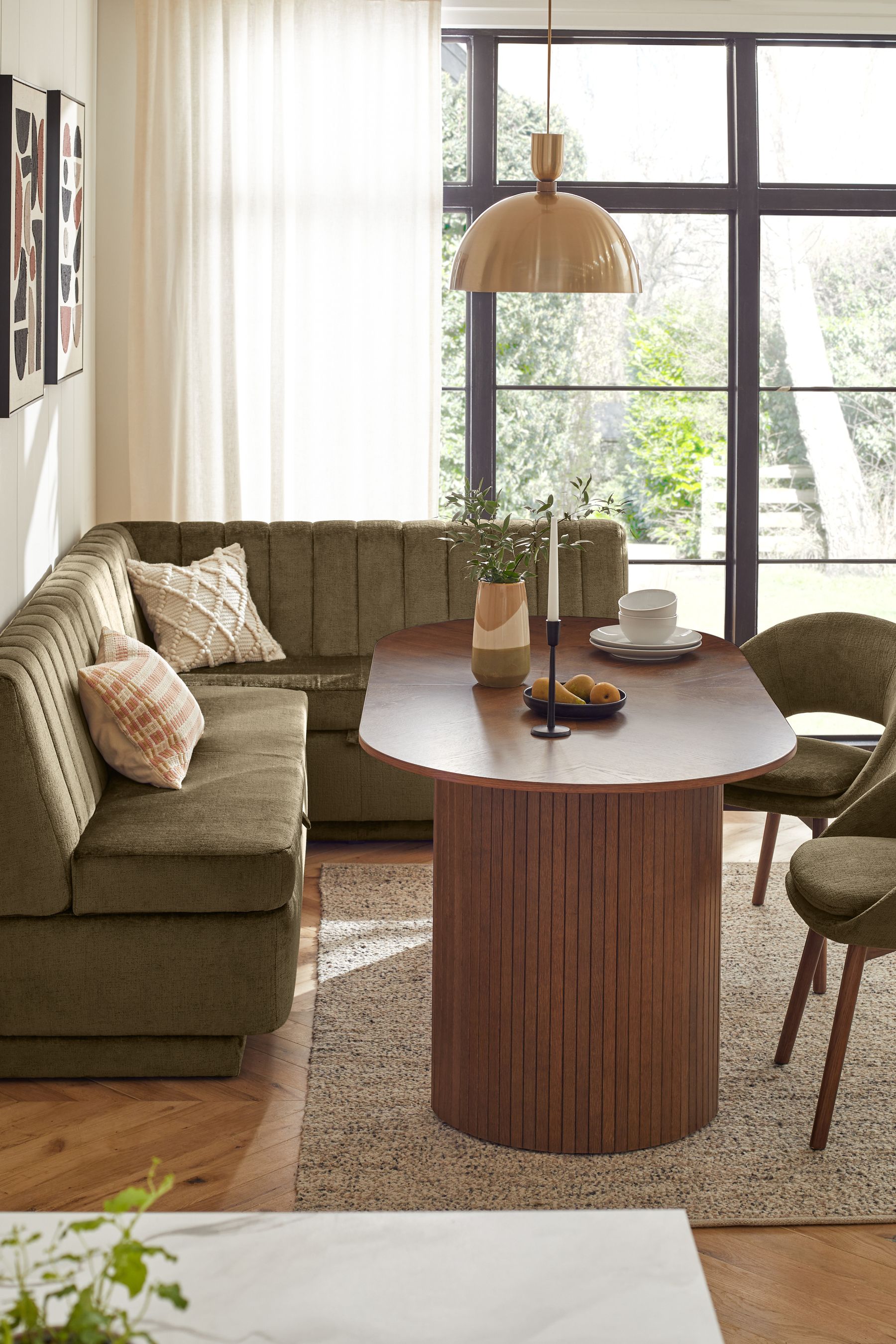 Green discount dining bench