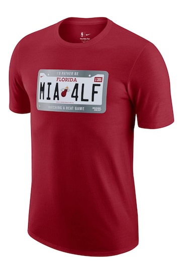 Nike Red Fanatics Miami Heat Nike License Plate T-Shirt