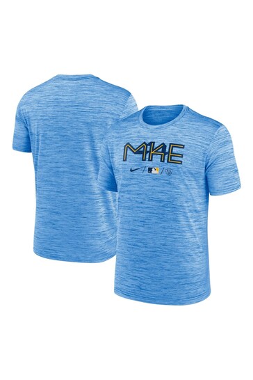 Nike Blue Fanatics Milwaukee Brewers Nike City Connect Legend Practice Velocity T-Shirt