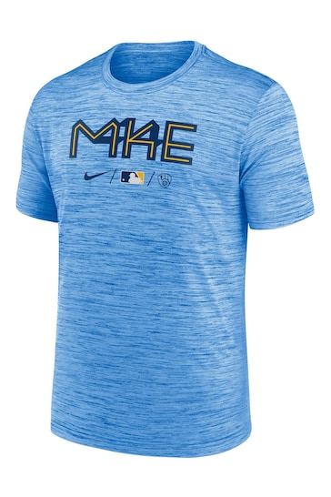 Nike Blue Fanatics Milwaukee Brewers Nike City Connect Legend Practice Velocity T-Shirt