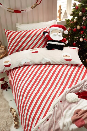Scandi Santa Christmas Print Duvet Cover and Pillowcase Set