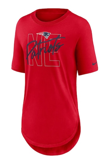 Nike Red NFL Fanatics Womens New England Patriots Weekend City Love T-Shirt Womens