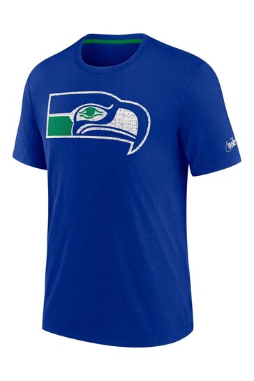 Nike Blue NFL Fanatics Seattle Seahawks Historic Tri-Blend T-Shirt