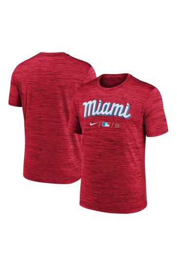 Nike Red Fanatics Miami Marlins Nike City Connect Legend Practice Velocity T-Shirt
