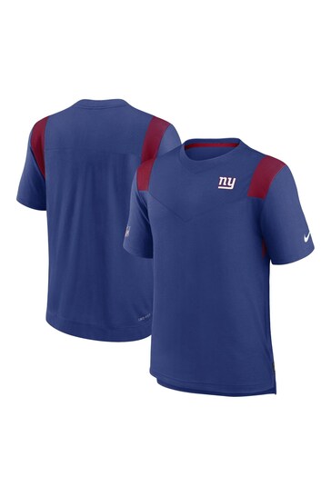 Nike Blue NFL Fanatics New York Giants Sideline Dri-FIT Player Short Sleeve Top