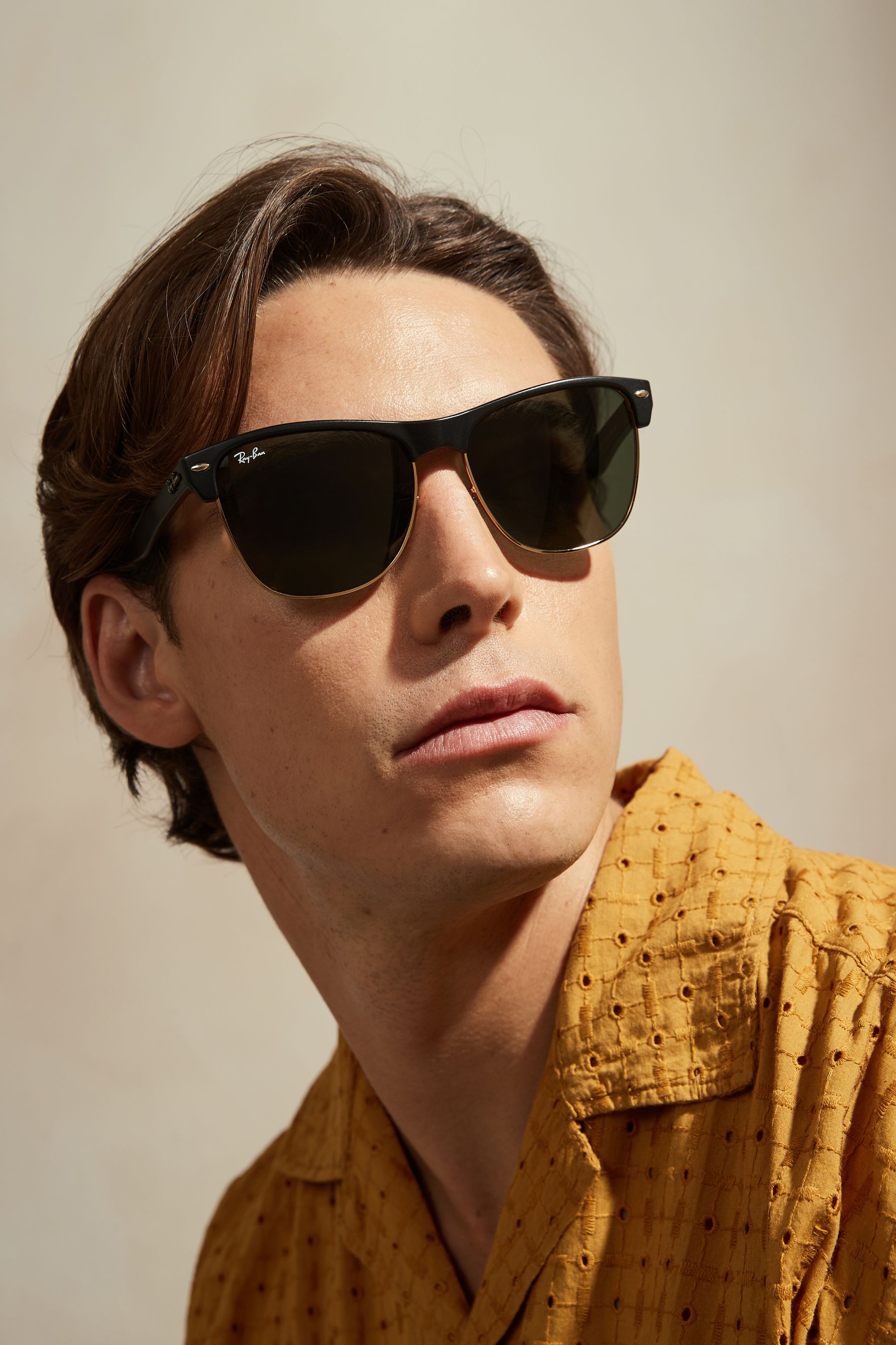 Black and gold clubmaster sunglasses outlet