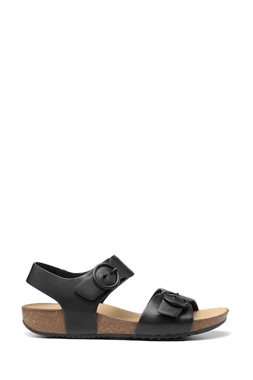 Hotter Black Tourist II Buckle Extra Wide Fit Sandals