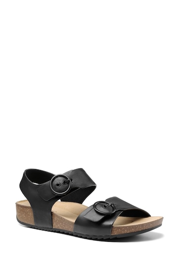 Hotter Black Tourist II Buckle Extra Wide Fit Sandals