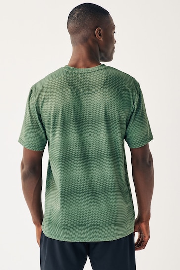 Khaki Green Printed Training T-Shirt
