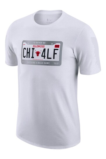 Nike White Fanatics Chicago Bulls Nike License Plate T-Shirt