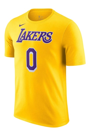 Nike Yellow Fanatics Los Angeles Lakers Nike Name & Number Icon T-Shirt - Russell Westbrook