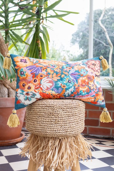 Wylder Tropics Multicolour Traloa Mediterranean Floral Cushion