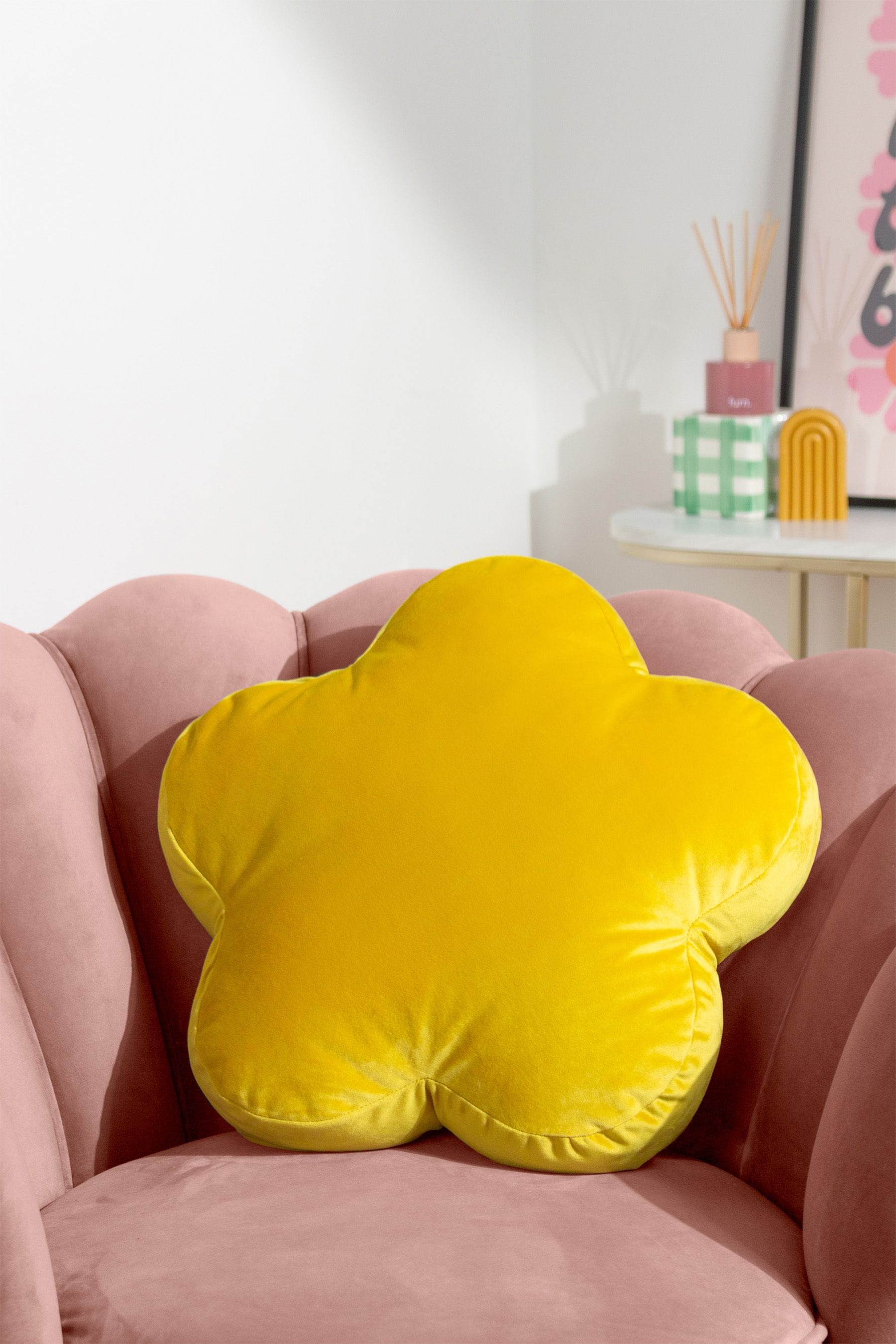 Buy heya home Yellow Flower Velvet Cushion from the Next UK online