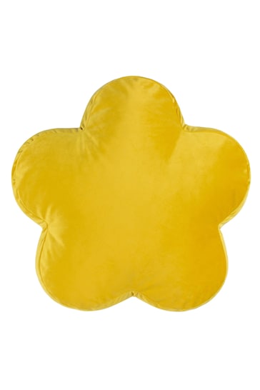 heya home Yellow Flower Velvet Cushion