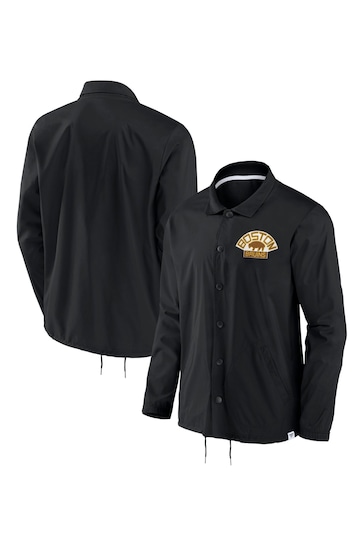 Boston Bruins Fanatics Branded True Classics Varsity Coach Natural Jacket