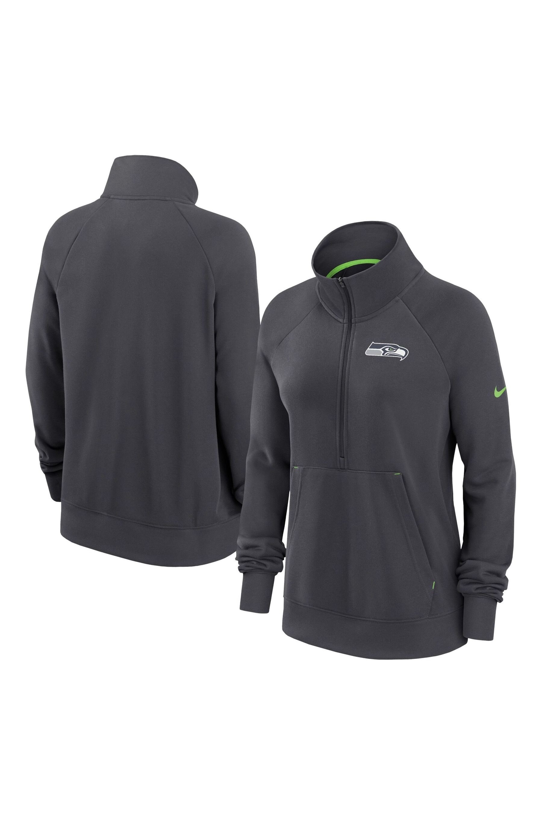 Buy Nike Grey NFL Fanatics Womens Seattle Seahawks Dri Fit Half Zip Top Womens from the Next UK online shop
