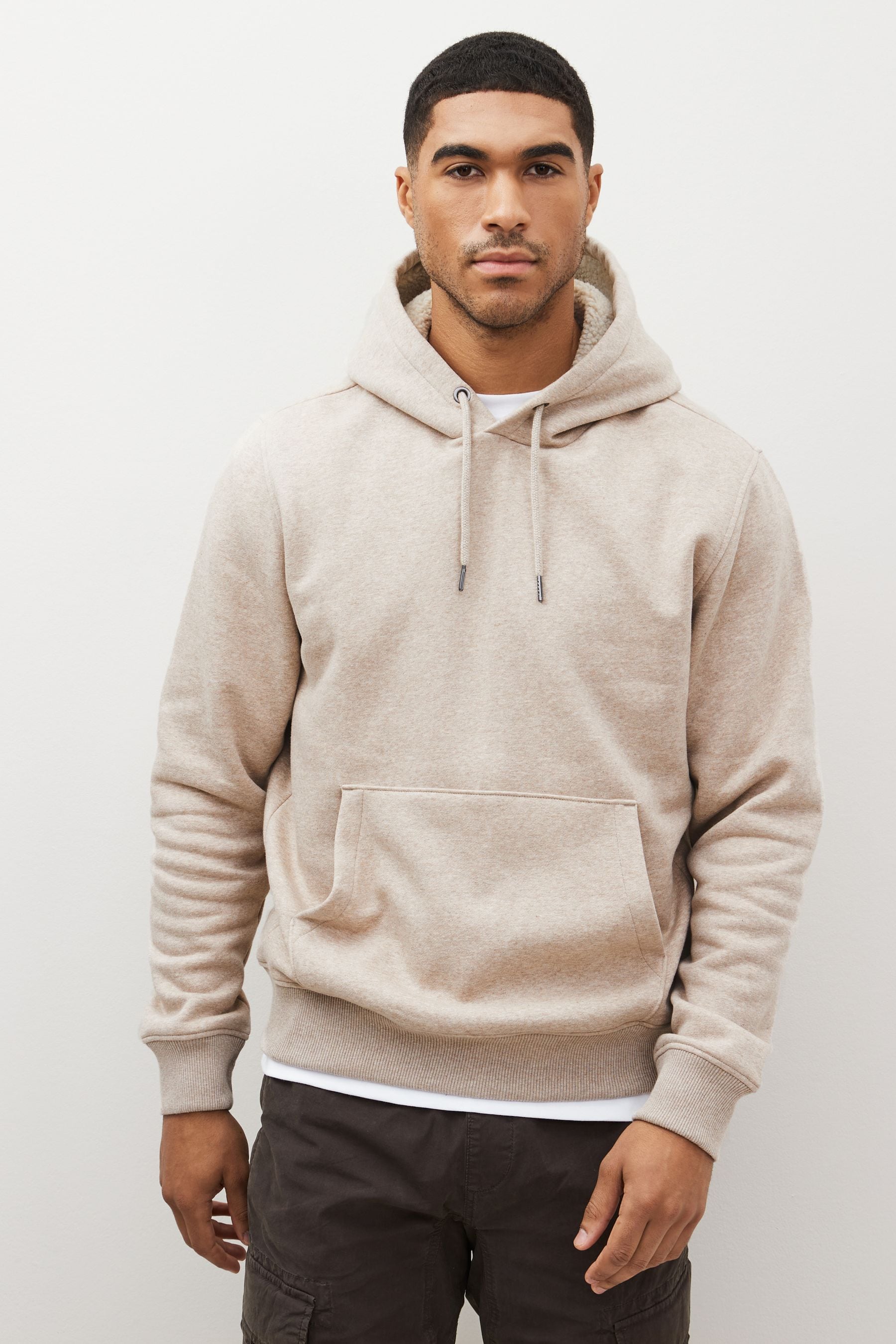 Neutral Borg Fleece Lined Hoodie