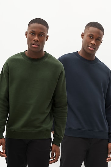 Navy/Khaki Crew Sweatshirts 2 Pack