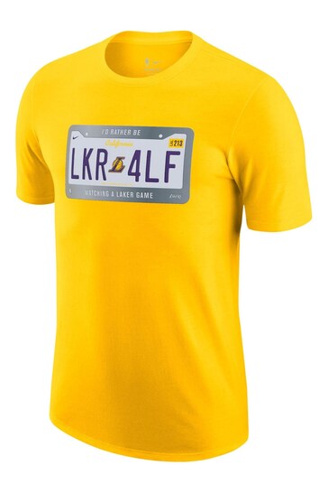 Nike Yellow Fanatics Los Angeles Lakers Nike License Plate T-Shirt
