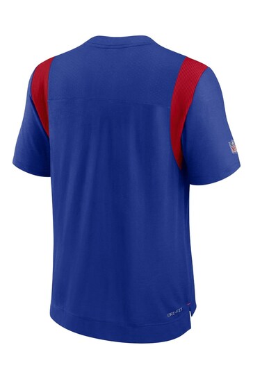 Nike Blue NFL Fanatics Buffalo Bills Sideline Dri FIT Player Short Sleeve Top