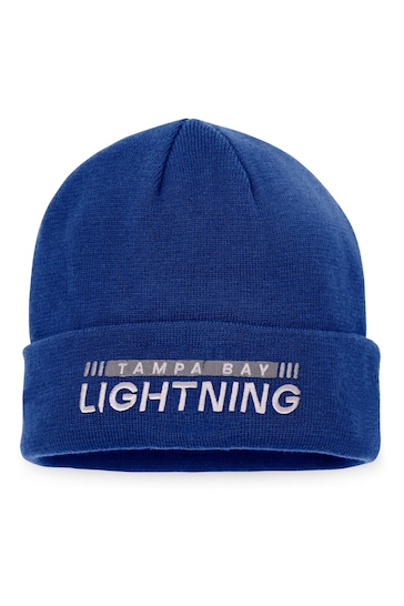 Tampa Bay Lightning Fanatics Blue Branded Authentic Pro Game & Train Cuffed Knit Hat