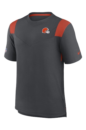 Nike Black NFL Fanatics Cleveland Sideline Nike Dri-FIT Player Short Sleeve Top