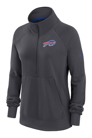 Nike Black NFL Fanatics Womens Buffalo Bills Dri Fit Half Zip Hoodie Womens