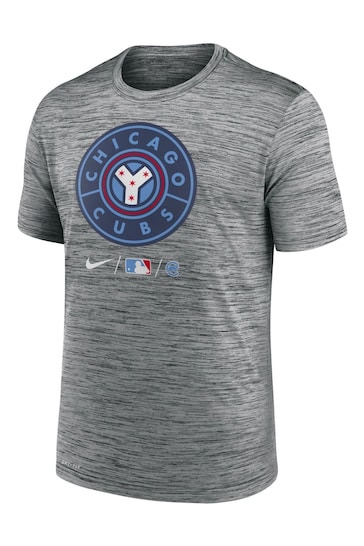 Nike Grey Fanatics Chicago Cubs Nike Velocity Practise T-Shirt