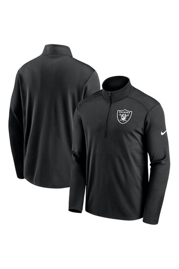 Nike Black NFL Fanatics Las Vegas Raiders Pacer Half Zip Jacket