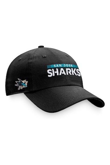 San Jose Sharks Fanatics Black Branded Authentic Pro Game & Train Unstructured Adjustable Cap