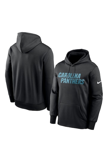 Nike Black NFL Fanatics Carolina Panthers Prime Wordmark Therma Pullover Hoodie