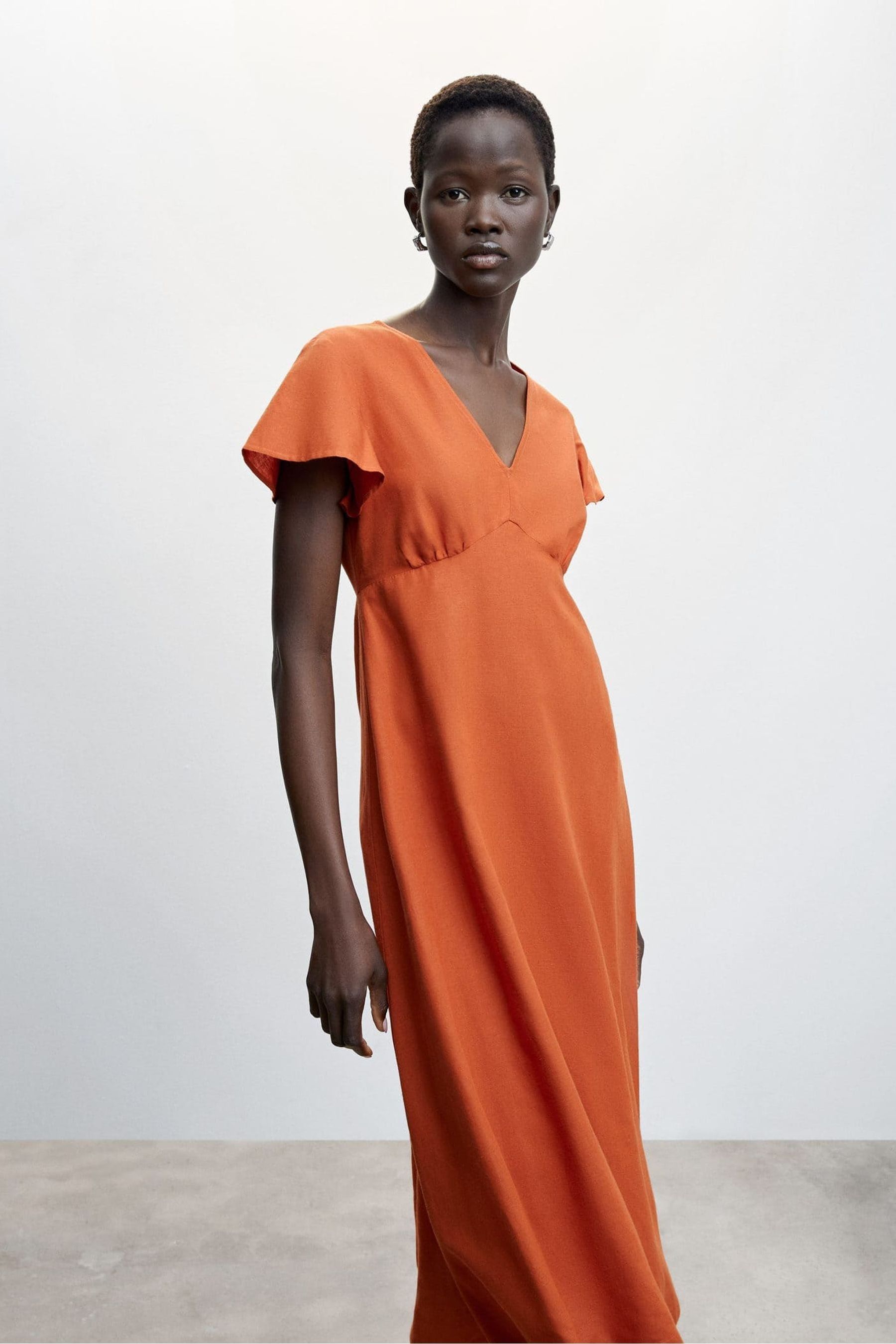 Orange cheap dress mango