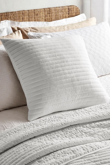 Bianca White Quilted Lines Cushion