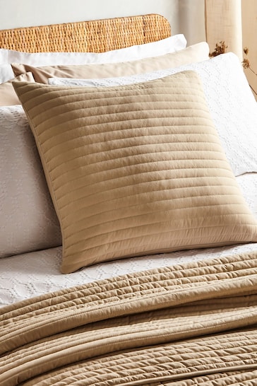 Bianca Natural Quilted Lines Cushion