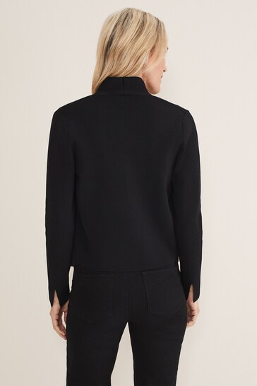 Phase Eight Delia Knitted Waterfall Black Jacket