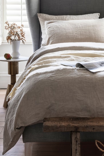 Piglet in Bed Oatmeal Linen Duvet Cover