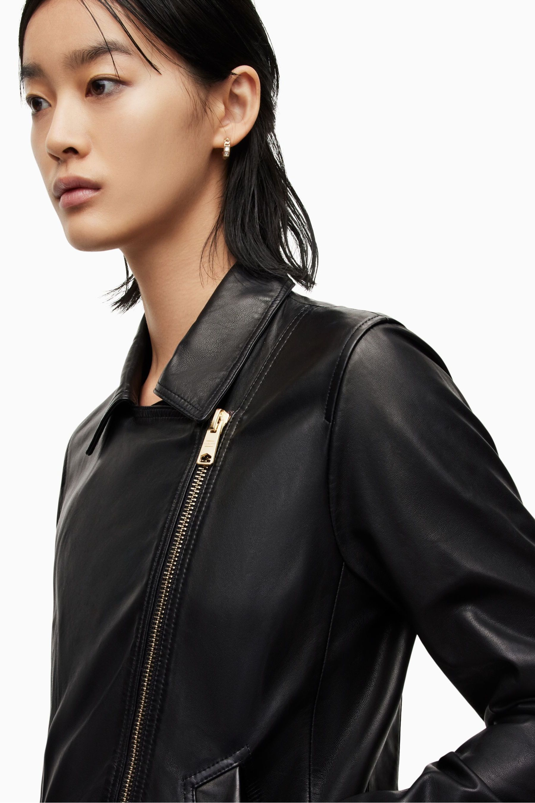 Buy AllSaints Vela Biker Black Jacket from the Next UK online shop