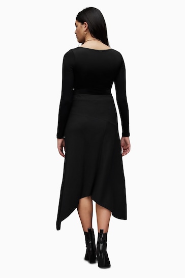AllSaints Black Gia Skirt