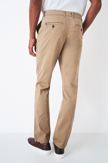 Crew Clothing Company Grey Cotton Straight Formal Trousers